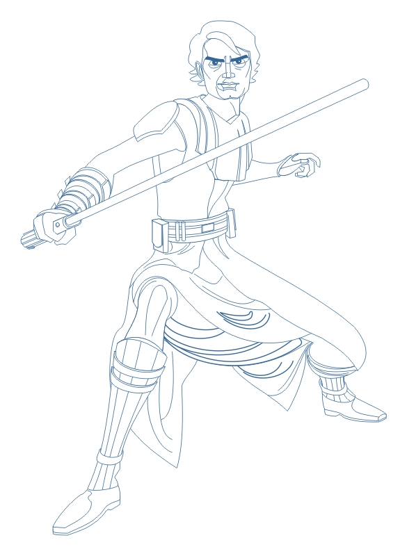 Step 12 : Tutorial for Drawing Anakin Skywalker Step by Step