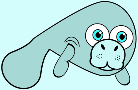 How to Draw Cartoon Manatees in Easy Step by Step Drawing Lesson - How