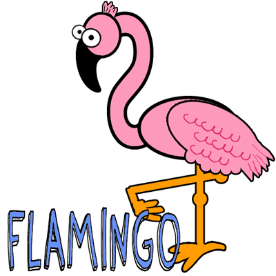 How to Draw Cartoon Pink Flamingos in Easy Steps Lesson