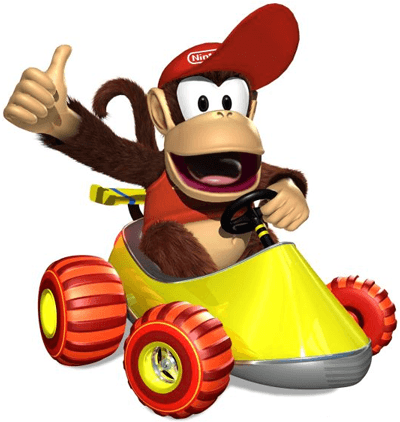 How to Draw Diddy Kong Driving His Car from Wii Mario Kart