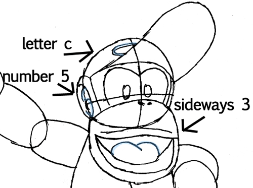 Step 6 : Drawing Diddy Kong Step by Step