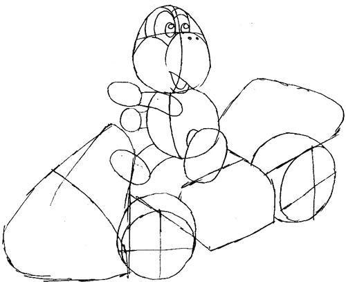 Step 7 : Drawing Koopa Step by Step Lesson