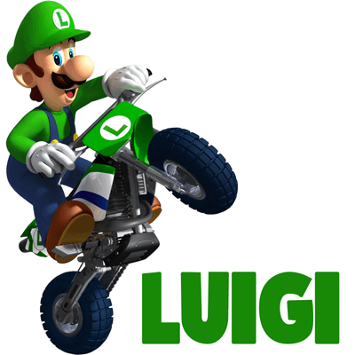 How to Draw Luigi Riding a Motorcycle Bike from Wii Mario Kart