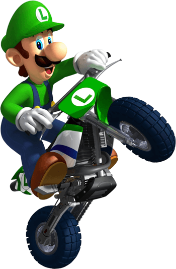 How to Draw Luigi Riding a Motorcycle Bike from Wii Mario Kart