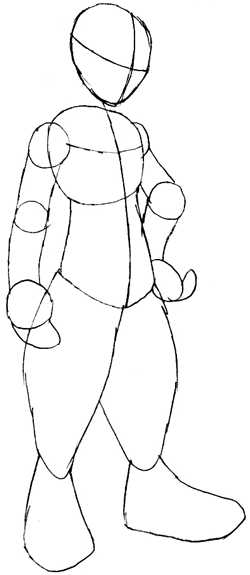 Step 4 : Drawing Riku Step by Step Tutorial