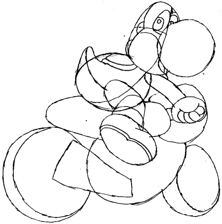 Step 10 : Drawing Yoshi in Easy Steps Tutorial