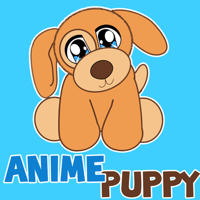 How to draw Baby Anime Puppy with easy step by step drawing tutorial