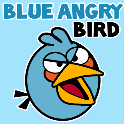 How to draw blue angry bird with easy step by step drawing tutorial