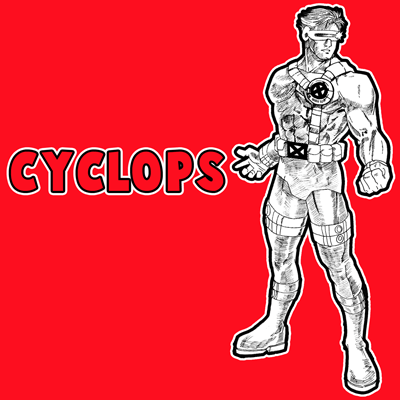 How to draw Cyclops from Marvel's X-Men Superhero Team with easy step by step drawing tutorial