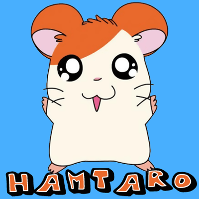How to draw Hamtaro the Cartoon Pet Hamster with easy step by step drawing tutorial