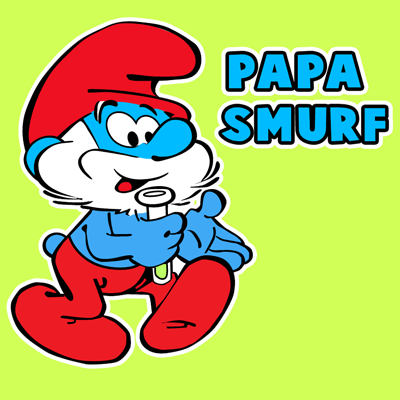 How to draw Papa Smurf from The Smurfs with easy step by step drawing tutorial