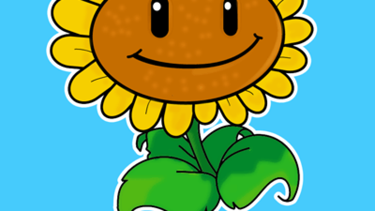 How To Draw Sunflower From Plants Vs Zombies With Easy Step By