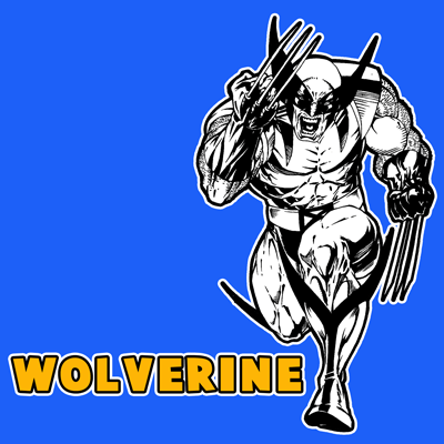 How to draw Wolverine from Marvel's X-Men Superhero Team with easy step by step drawing tutorial