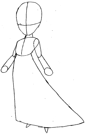 Step 3 : Drawing Rosalina from Wii Mario Kart Lesson