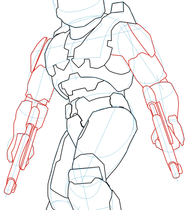 How To Draw Master Chief From Halo In Step By Step Drawing Tutorial How To Draw Step By Step