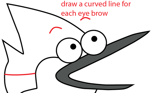 Step 5 : Drawing Mordecai from Regular Show Easy Steps Lesson