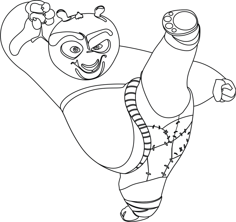 Step 7 : Drawing Po from Kung Fu Panda in Easy Steps Lesson