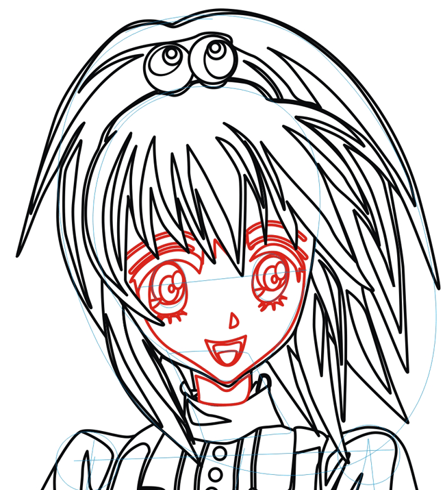 Step 8 : Drawing Nagisa Aoi in Easy Steps Lesson