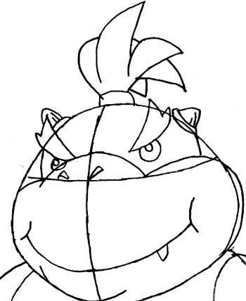 Step 8 : Drawing Bowser Jr. in Easy Steps Lesson