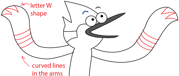 Step 8 : Drawing Mordecai from Regular Show Easy Steps Lesson