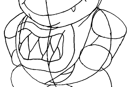 Step 9 : Drawing Bowser Jr. in Easy Steps Lesson