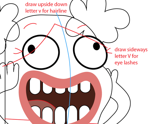 Step 9 : Drawing Bea from Disney's Fish Hooks Easy Steps Lesson