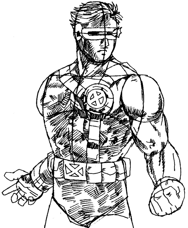 How to Draw Cyclops from Marvel's XMen Superhero Team