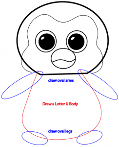 Step 5 : Drawing Cartoon Penguins in Easy Steps Lesson