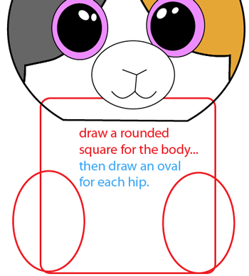 Step 6 : Drawing Cartoon Guinea Pigs in Easy Steps Lesson