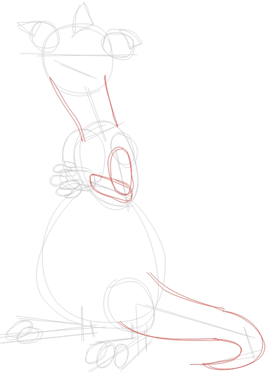 Step 2 : Drawing Freddy from Back at the Barnyard Easy Steps Lesson