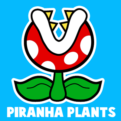 How to draw a Pirahna Plant from Nintendo's Super Mario Bros. with easy step by step drawing tutorial