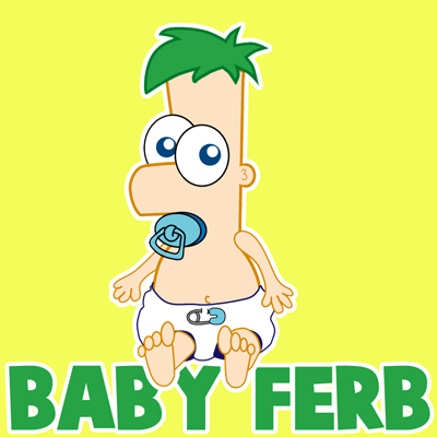 How to draw Baby Ferb from Phineas and Ferb with easy step by step drawing tutorial