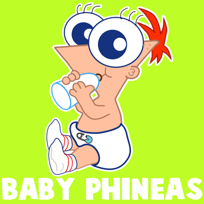 How to draw Baby Phineas from Phineas and Ferb with easy step by step drawing tutorial