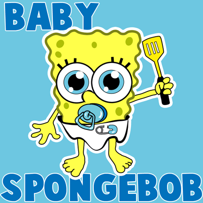 How to draw Baby SpongeBob SquarePants from SpongeBob SquarePants with easy step by step drawing tutorial