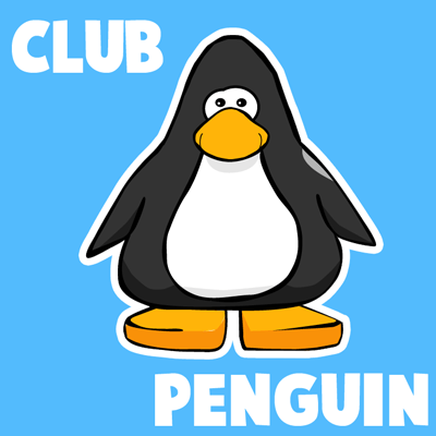 How to draw Normal Penguin from Club Penguin with easy step by step drawing tutorial