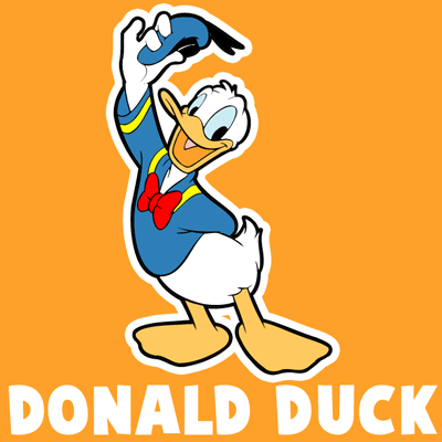 How to draw Disney's Donald Duck with easy step by step drawing tutorial