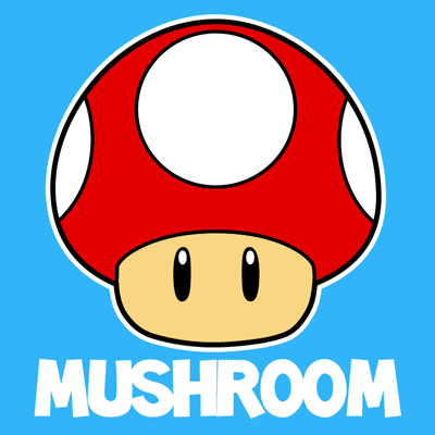 How to draw the Mushroom from Nintendo's Super Mario Bros with easy step by step drawing tutorial