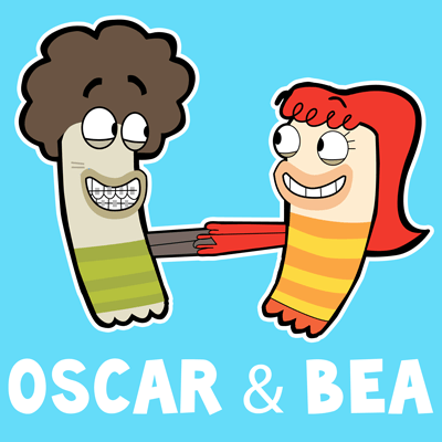How to draw Oscar and Bea from Disney's Fish Hooks with easy step by step drawing tutorial