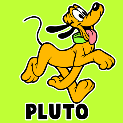 How to draw Disney's Pluto with easy step by step drawing tutorial
