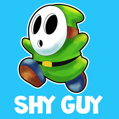 How to draw Shy Guy from Nintendo's Mario Kart Racing with easy step by step drawing tutorial