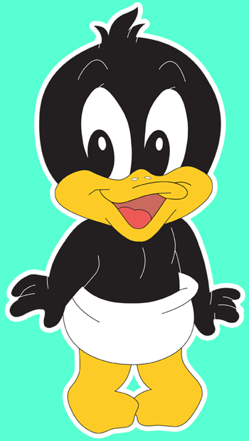 How to draw Baby Daffy Duck from TinyToons Adventures with easy step by step drawing tutorial