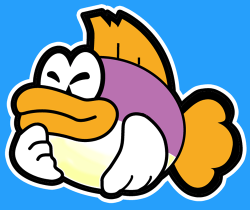 How to draw Sushie Fish from Nintendo's Super Paper Mario with easy step by step drawing tutorial