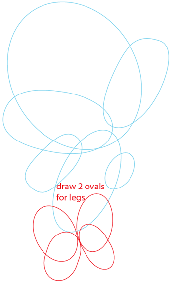 Step 3 : Drawing Baby Bugs Bunny from TinyToons Adventures Easy Steps Lesson