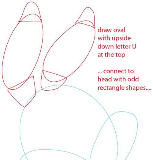 Step 4 : Drawing Baby Bugs Bunny from TinyToons Adventures Easy Steps Lesson