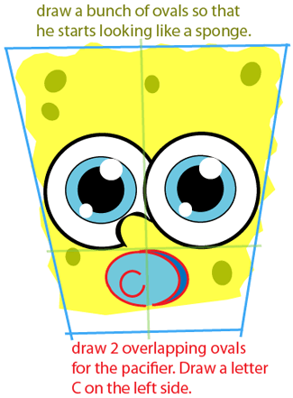 Step 4 : Drawing Baby SpongeBob SquarePants from SpongeBob SquarePants Easy Steps Lesson