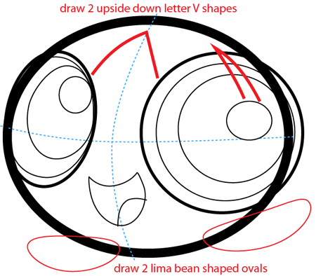 Step 4 : Drawing Blossom from Powerpuff Girls Easy Steps Lesson