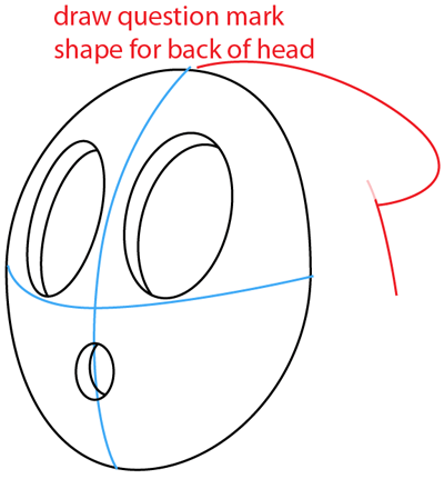 Step 4 : Drawing Shy Guy from Nintendo's Mario Kart Racing Easy Steps Lesson