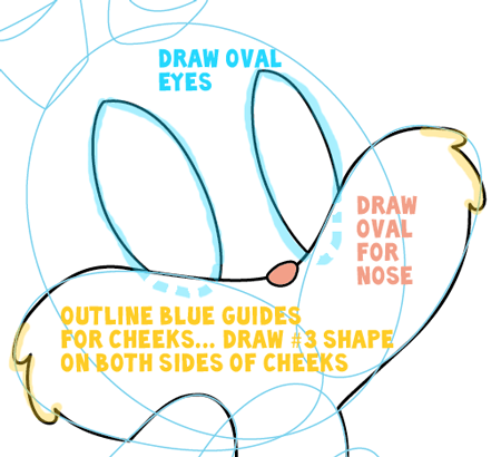 Step 5 : Drawing Baby Bugs Bunny from TinyToons Adventures Easy Steps Lesson