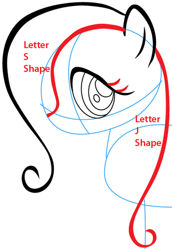 Step 5 : Drawing Fluttershy from My Little Pony Easy Steps Lesson