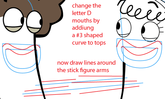 Step 6 : Drawing Oscar and Bea from Disney's Fish Hooks Easy Steps Lesson